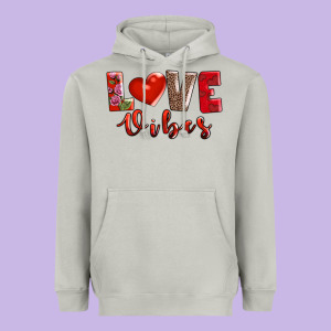 Love Vibes Heavyweight Hoodie Designed By Adodesignshop
