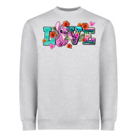 Heather Grey love stitch Heavyweight Sweatshirt - AdoDesignShop