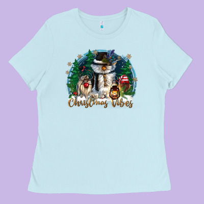 Christmas Vibes Ladies Tee Designed By Cowgirlartshop