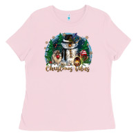Bubblegum Pink christmas vibes Ladies Tee - CowGirlArtShop