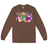 Chestnut Easter Coffee Cups With Bunny Long Sleeve Tee - BundleAndBundleShop