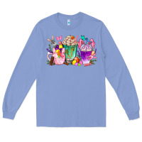 Colony Blue Easter Coffee Cups With Bunny Long Sleeve Tee - BundleAndBundleShop