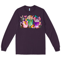 Plum Easter Coffee Cups With Bunny Long Sleeve Tee - BundleAndBundleShop