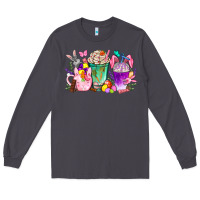Smoke Easter Coffee Cups With Bunny Long Sleeve Tee - BundleAndBundleShop