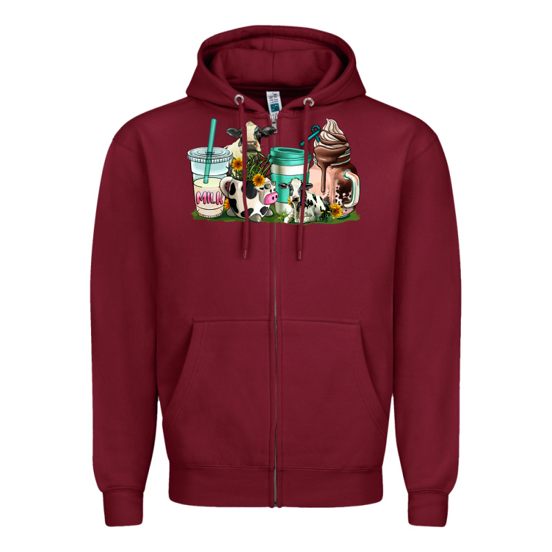 Cow Coffee Cups Zipper Hoodie by AdoDesignShop | Teevron
