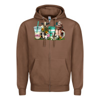 Chestnut cow coffee cups Zipper Hoodie - AdoDesignShop