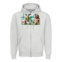 Dove Grey cow coffee cups Zipper Hoodie - AdoDesignShop
