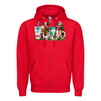 Red cow coffee cups Zipper Hoodie - AdoDesignShop