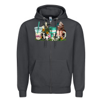 Smoke cow coffee cups Zipper Hoodie - AdoDesignShop
