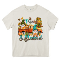 Cream Fall Thankful and blessed Heavy Core Tee - NancyCooperArtShop