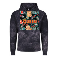 Cloud Black nail queen hand and polish with lights and leopard seamless pattern bb Vintage Hoodie - BundleAndBundleShop