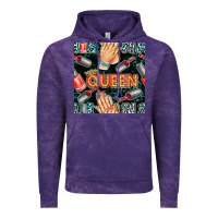 Cloud Purple nail queen hand and polish with lights and leopard seamless pattern bb Vintage Hoodie - BundleAndBundleShop