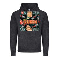 Vintage Black nail queen hand and polish with lights and leopard seamless pattern bb Vintage Hoodie - BundleAndBundleShop