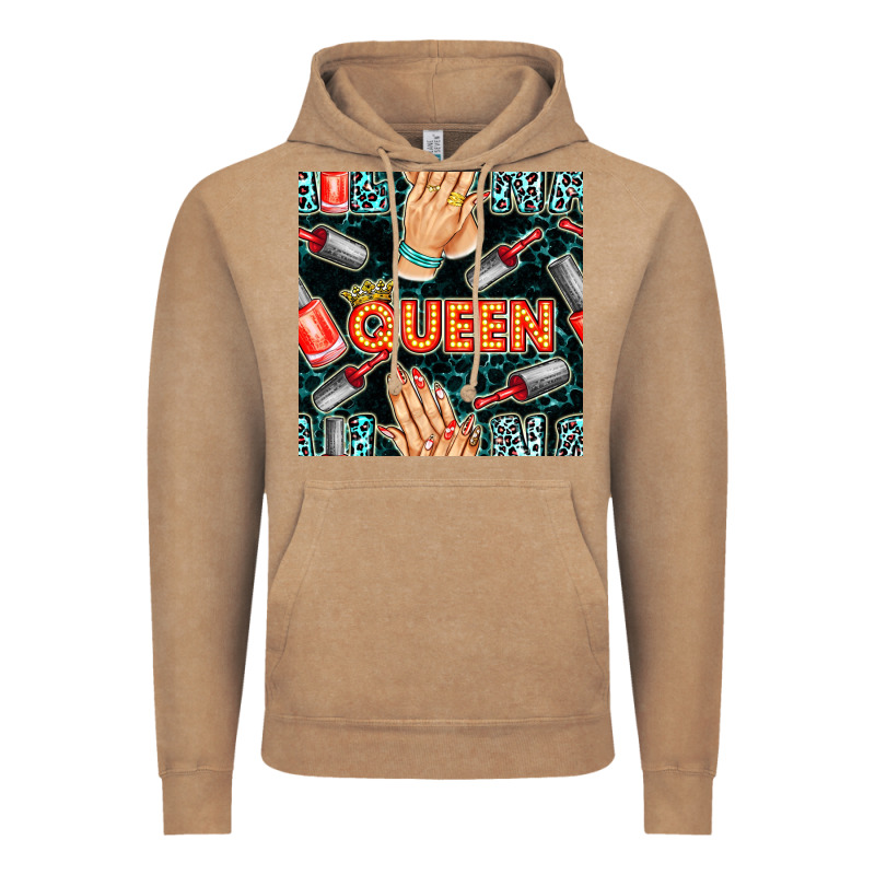 Nail Queen Hand And Polish With Lights And Leopard Seamless Pattern Bb Vintage Hoodie by BundleAndBundleShop | Teevron