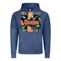Vintage Denim nail queen hand and polish with lights and leopard seamless pattern bb Vintage Hoodie - BundleAndBundleShop