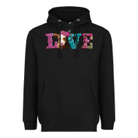 Black love with guernsey cow Heavyweight Hoodie - AdoDesignShop
