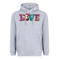 Heather Grey love with guernsey cow Heavyweight Hoodie - AdoDesignShop