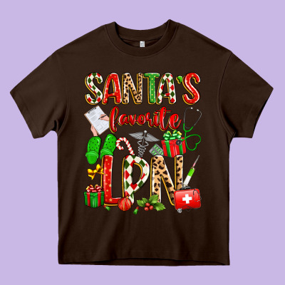 Santa's Favorite Lpn Heavy Core Tee Designed By Texasbilliewilder