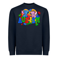 Navy autism stitch with lilo Heavyweight Sweatshirt - AdoDesignShop