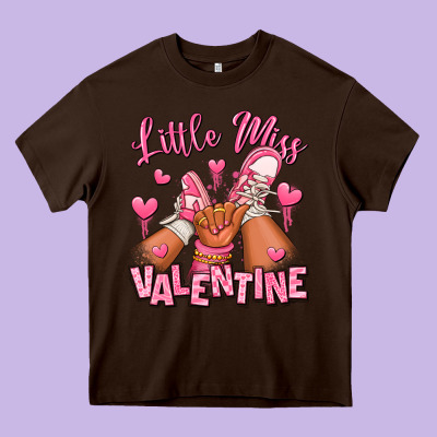 Little Miss Valentine Afro Kid Sneakers Heavy Core Tee Designed By Ranaportraitstore