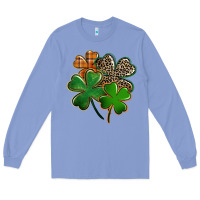 Colony Blue leopard shamrock Long Sleeve Tee - FaDigitalArtStudio