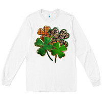 White leopard shamrock Long Sleeve Tee - FaDigitalArtStudio