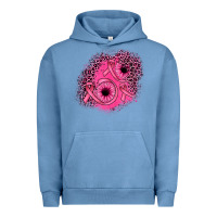 Pigment Pebble Blue ribbon patch Urban Hoodie - JahusDesignShop