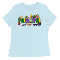 Baby Blue principal mardi gras cowgirl Ladies Tee - CowGirlArtShop