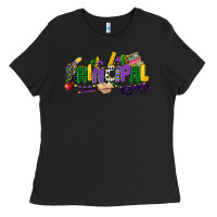 Black principal mardi gras cowgirl Ladies Tee - CowGirlArtShop