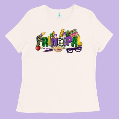 Principal Mardi Gras Cowgirl Ladies Tee Designed By Cowgirlartshop