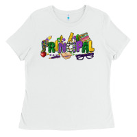 White principal mardi gras cowgirl Ladies Tee - CowGirlArtShop
