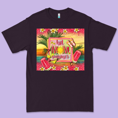 Hot Mom Summer Premium Tee Designed By Tumblerdesignbyshophia