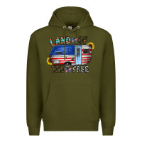 Army Green land of the free Premium Hoodie - CowhideDigitalArt
