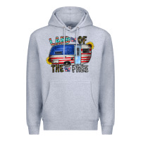 Heather Grey land of the free Premium Hoodie - CowhideDigitalArt