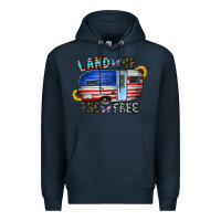 Navy land of the free Premium Hoodie - CowhideDigitalArt