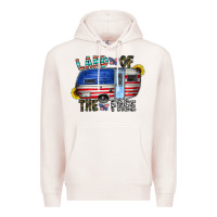 Pale Pink land of the free Premium Hoodie - CowhideDigitalArt