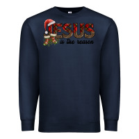 Navy jesus in the reason Premium Sweatshirt - AdoDesignShop