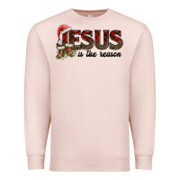 Pale Pink jesus in the reason Premium Sweatshirt - AdoDesignShop