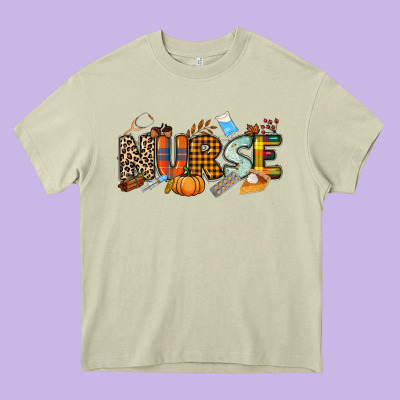 Fall Nurse Heavy Core Tee Designed By Nancycooperartshop