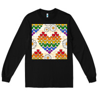 Black Pride lgbtq hearts and daisy seamless pattern Long Sleeve Tee - BundleAndBundleShop