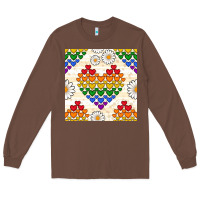 Chestnut Pride lgbtq hearts and daisy seamless pattern Long Sleeve Tee - BundleAndBundleShop