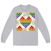 Moon Dust Pride lgbtq hearts and daisy seamless pattern Long Sleeve Tee - BundleAndBundleShop