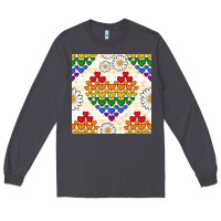 Smoke Pride lgbtq hearts and daisy seamless pattern Long Sleeve Tee - BundleAndBundleShop