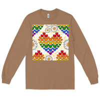 Toasted Coconut Pride lgbtq hearts and daisy seamless pattern Long Sleeve Tee - BundleAndBundleShop