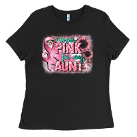 Black i wear pink for my aunt Ladies Tee - CowGirlArtShop