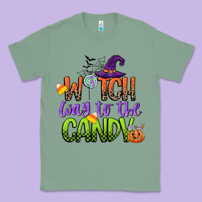 Witch Way To The Candy Classic Tee Designed By Cowgirlartshop