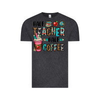 Vintage Black half teacher half coffee Vintage Tee - OliviaCreatesArt