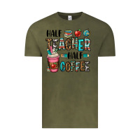 Vintage Olive half teacher half coffee Vintage Tee - OliviaCreatesArt