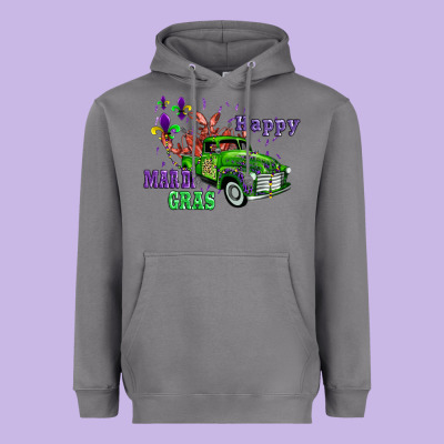 Mardi Gras With Truck Heavyweight Hoodie Designed By Adodesignshop