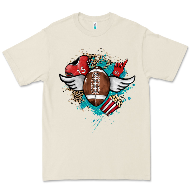 Football Ball Leopard Glitter Premium Tee by HowdyJamesFarm | Teevron